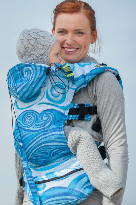 ERGONOMIC CARRIER, BABY SIZE, JACQUARD WEAVE 100% COTTON - WRAP CONVERSION FROM BLUE WAVES 2.0, SECOND GENERATION - The Birth Shop