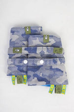 ERGONOMIC CARRIER, BABY SIZE, JACQUARD WEAVE 100% COTTON - WRAP CONVERSION FROM BLUE CAMO - SECOND GENERATION