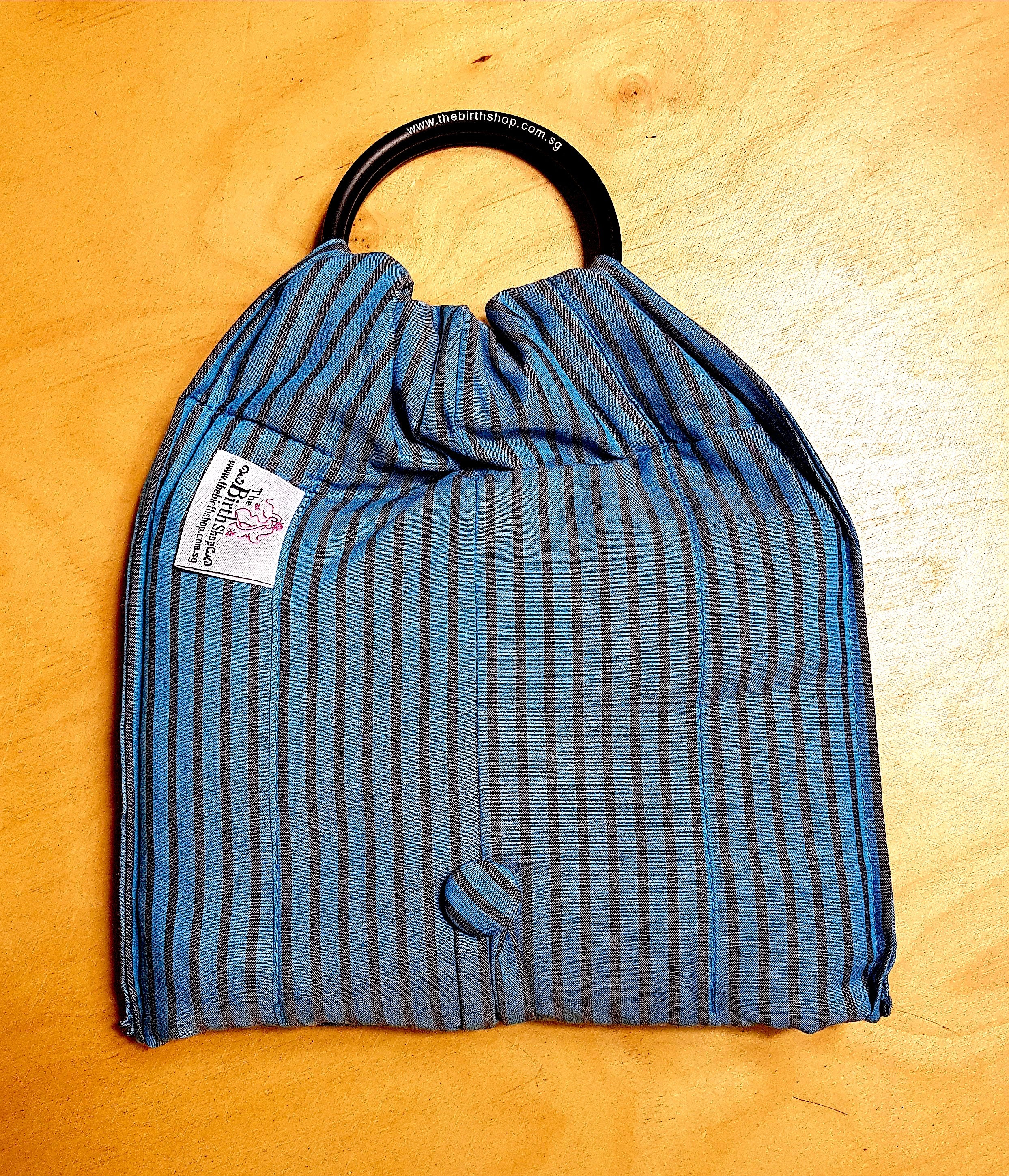 Basic Cotton - Steel Blue - Grey Stripes - The Birth Shop