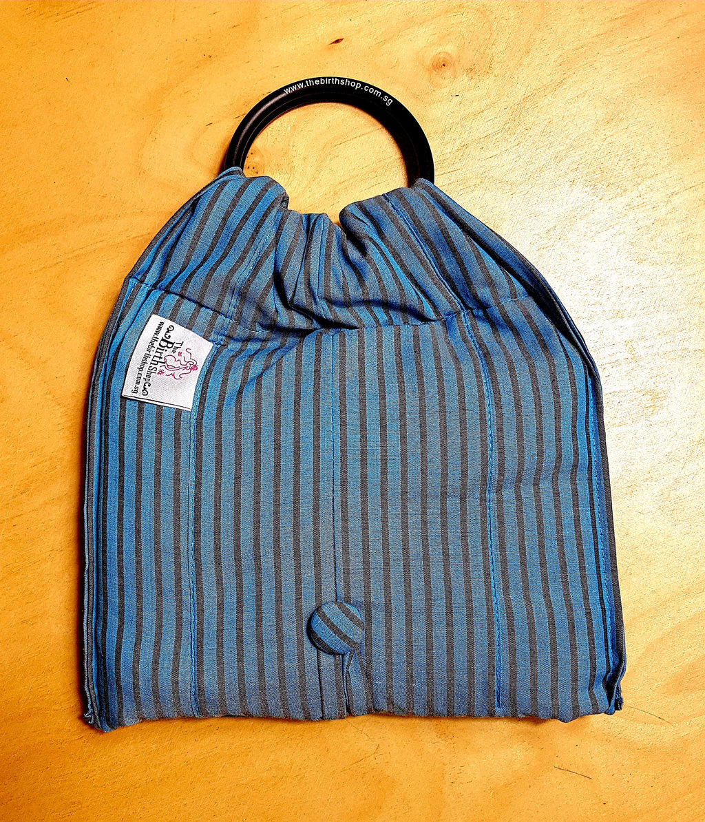Basic Cotton - Steel Blue - Grey Stripes - The Birth Shop