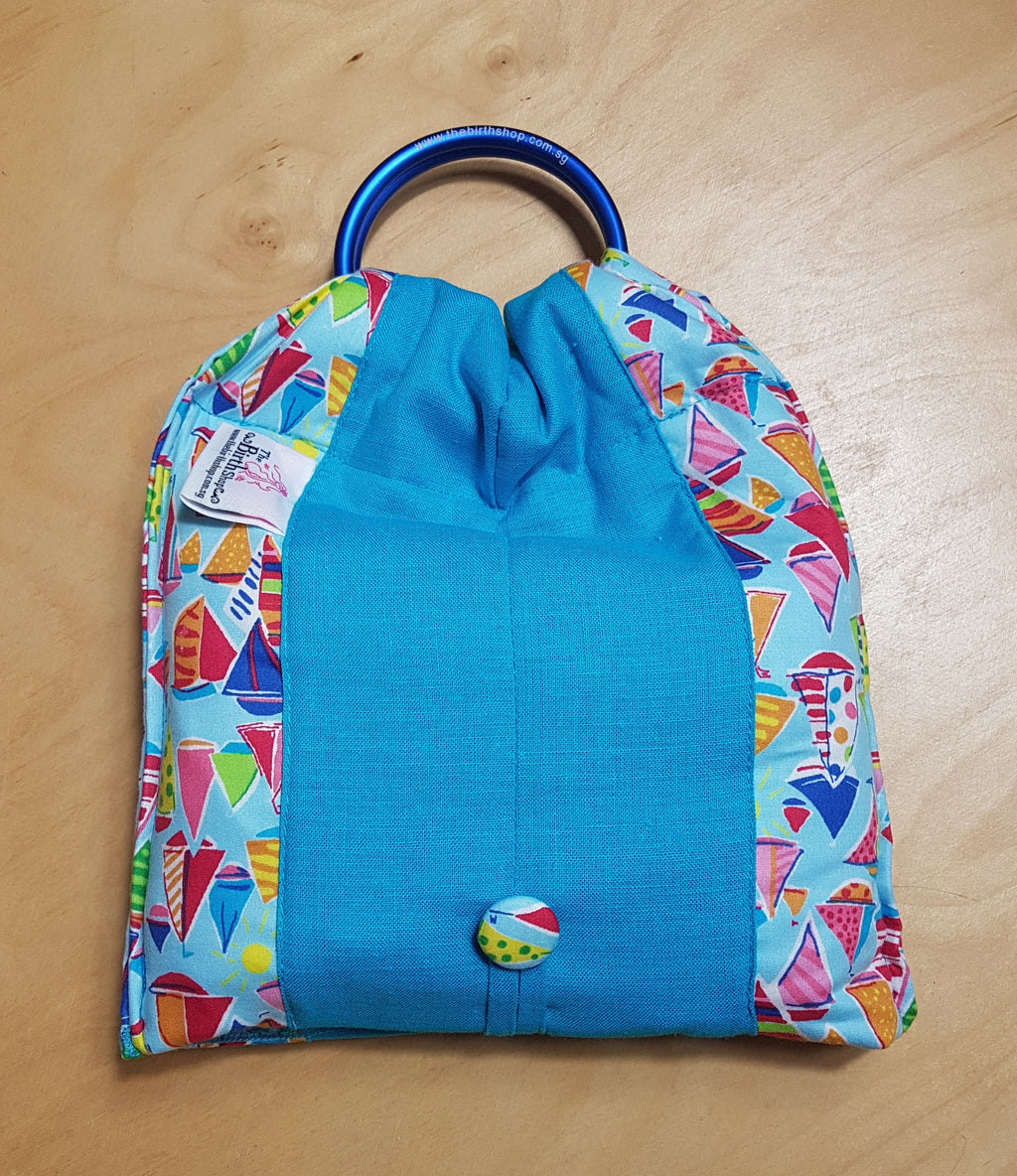 Basic Cotton-Linen - Sailboats - Turquoise - The Birth Shop