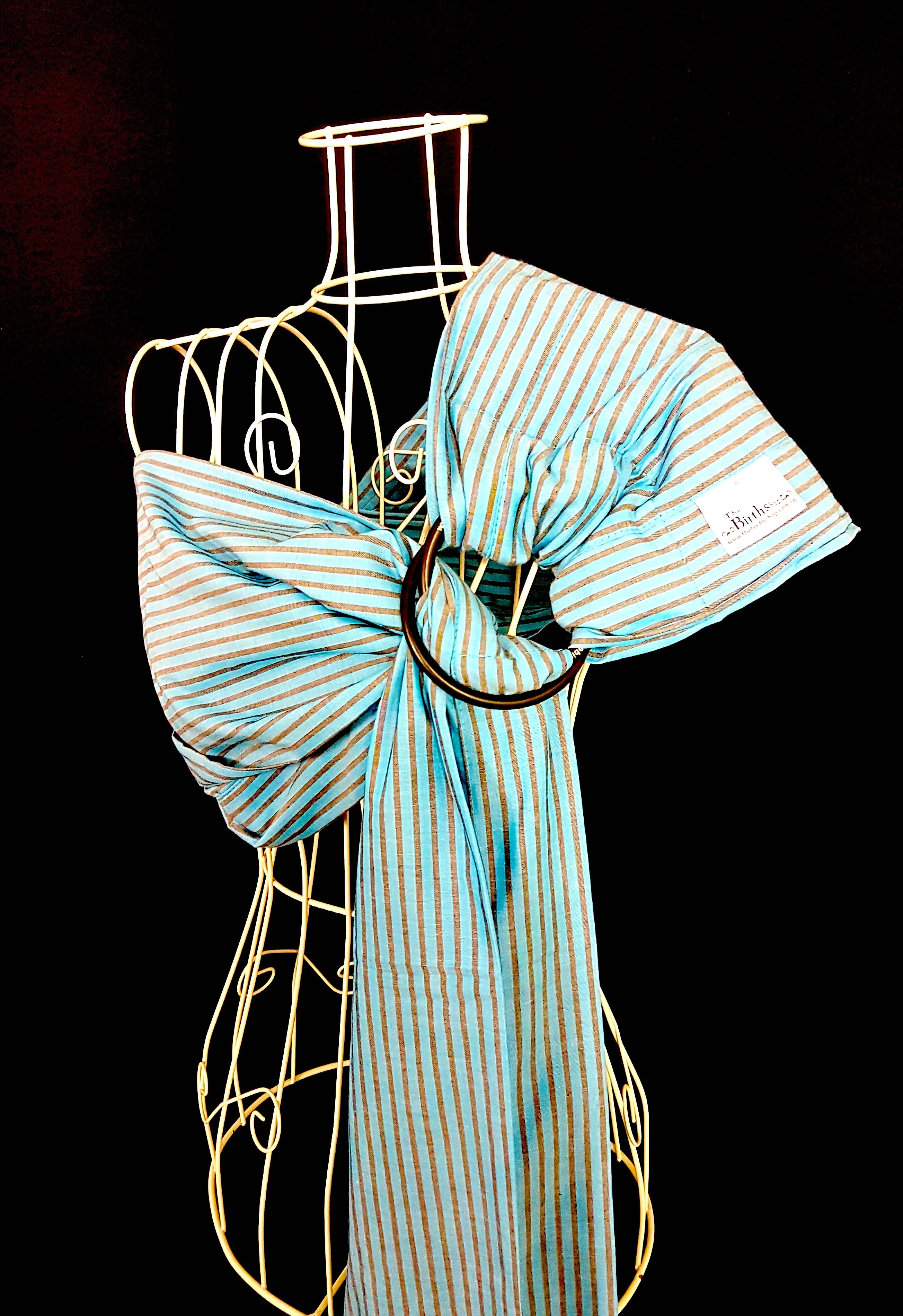 Basic Cotton - Steel Blue - Grey Stripes - The Birth Shop