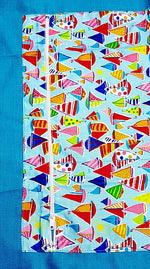 Basic Cotton-Linen - Sailboats - Turquoise - The Birth Shop